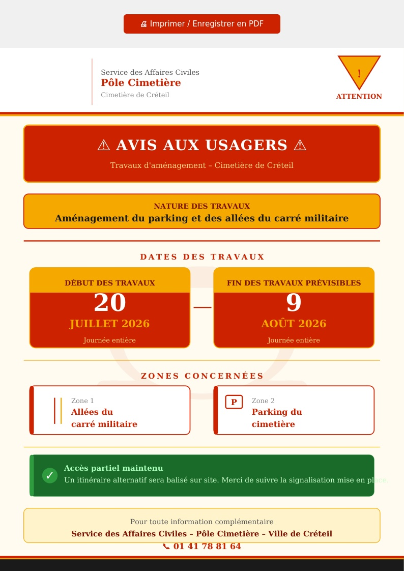 "AVIS DE TRAVAUX"